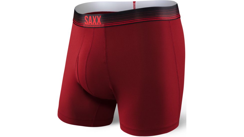 Saxx Quest 2.0 Boxer Fly - Men's -Red Ombre Stripe-X-Large