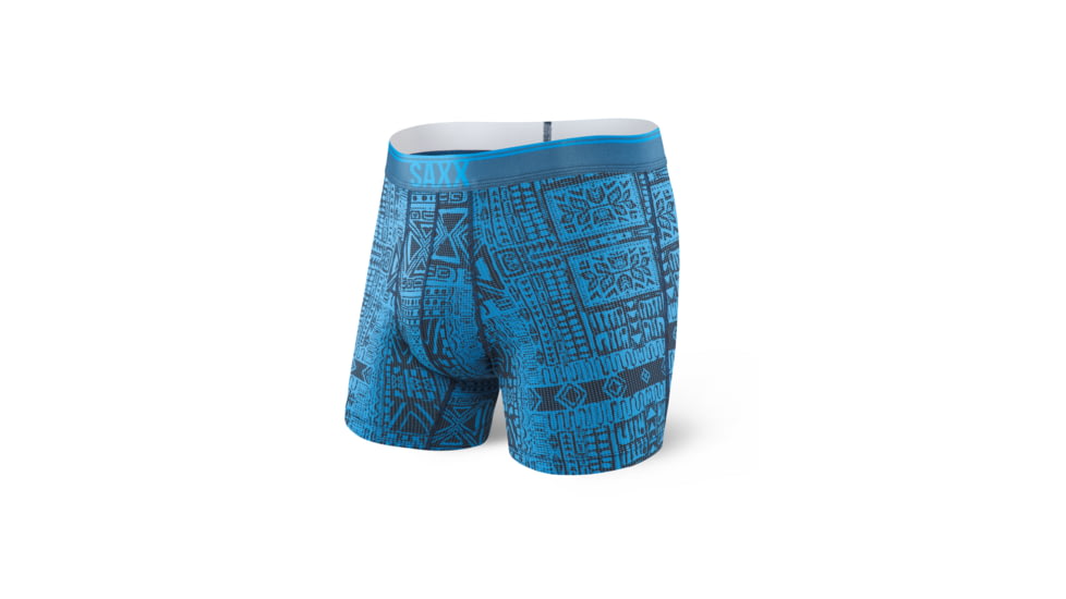 SAXX Quest 2.0 Print Boxer Brief w/Fly - Mens, Blue Dive Tribe, M, SXBB71F-BDT-M