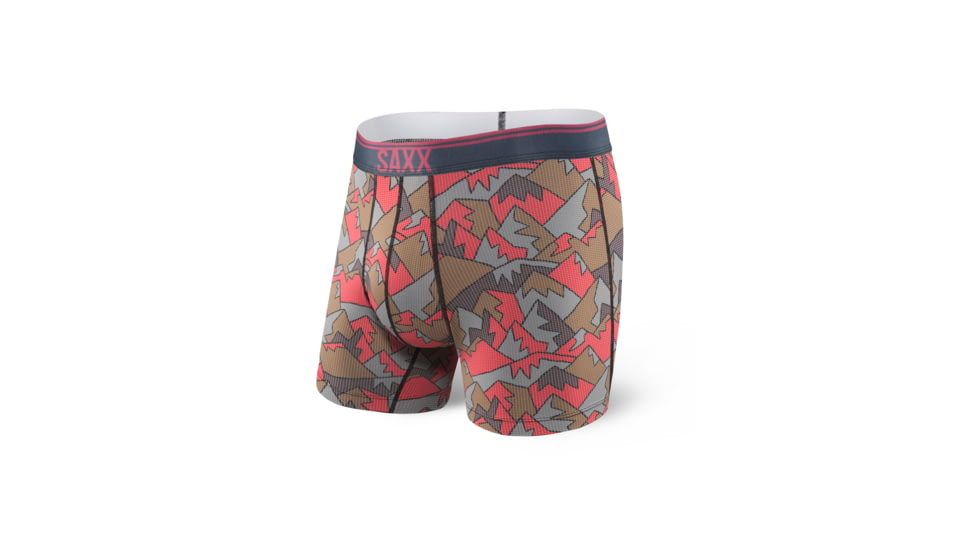 SAXX Quest 2.0 Print Boxer Brief w/Fly - Mens, Red Mountain Top, S, SXBB71F-RMT-S