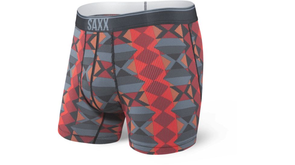 SAXX Quest Boxer Briefs Fly - Mens, Blue Dot Navajo, Large, SXBB70F-BDN-L