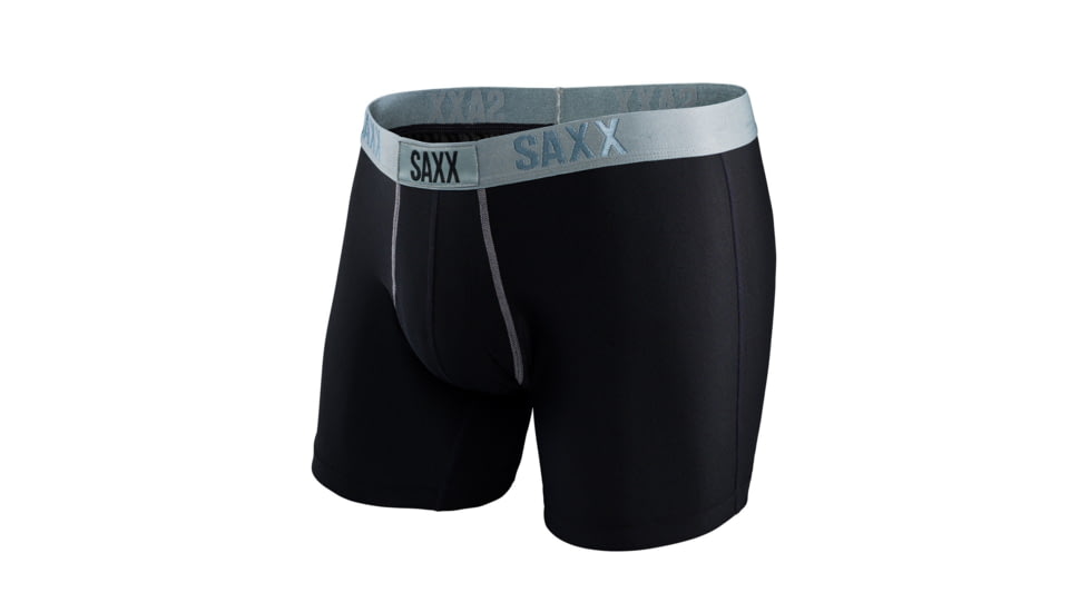 Saxx Quest Boxer Modern Fly - Mens-Black/Grey-Small