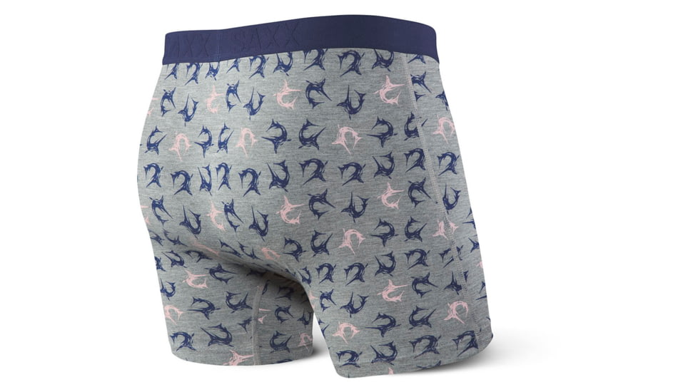 SAXX Ultra Boxer Brief Fly - Mens, Grey Htr Marlins, Large, SXBB30F-GMA-L