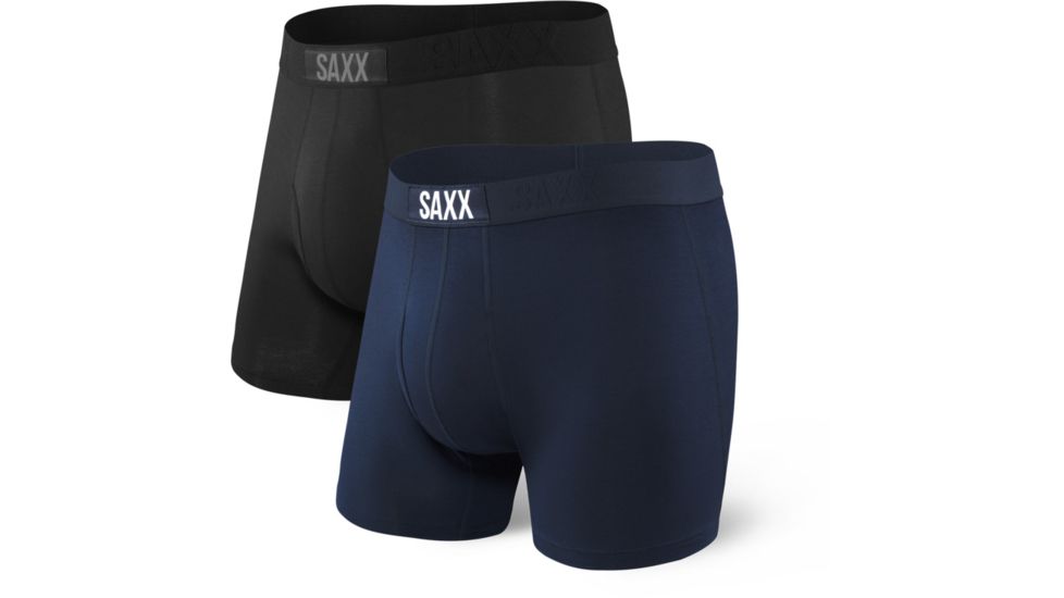 SAXX Ultra Boxer Brief Fly, Pack of 2 - Mens, Black/Navy, Medium, SXPP2U-BNV-M
