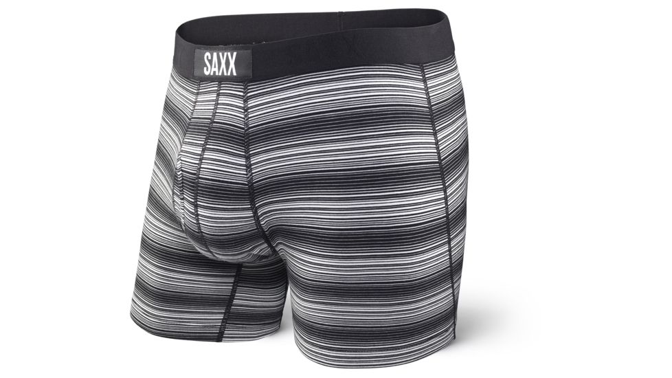 SAXX Ultra Boxer Brief w/Fly - Mens, Black Ombre Stripe, S, SXBB30F-BWW-S