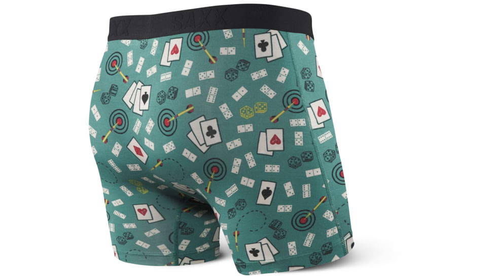 SAXX Ultra Boxer Brief w/Fly - Mens, Green Bar Sports, S, SXBB30F-GBS-S