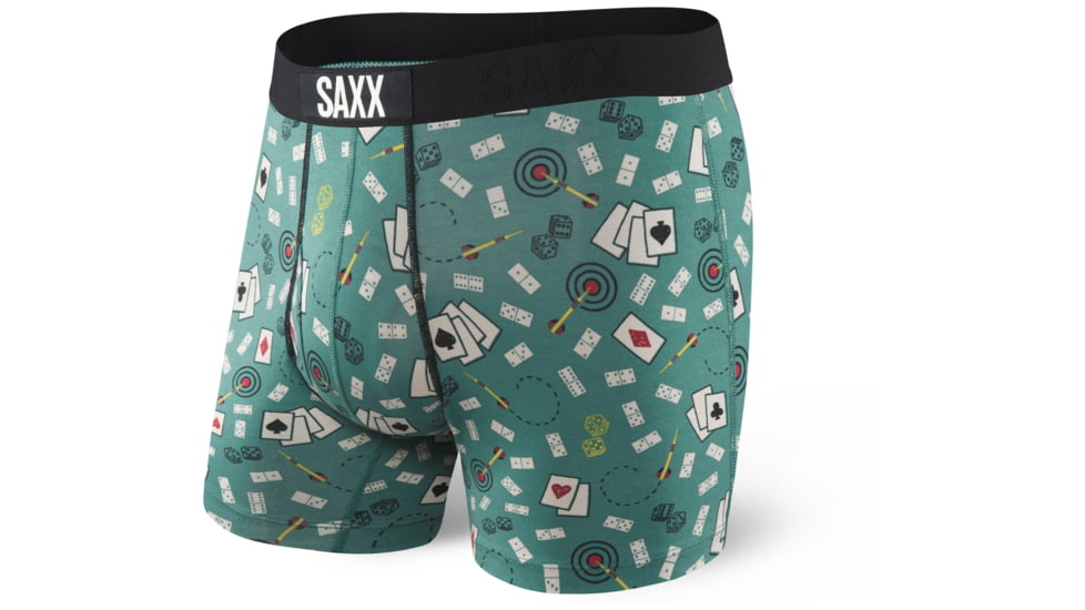 SAXX Ultra Boxer Brief w/Fly - Mens, Green Bar Sports, S, SXBB30F-GBS-S