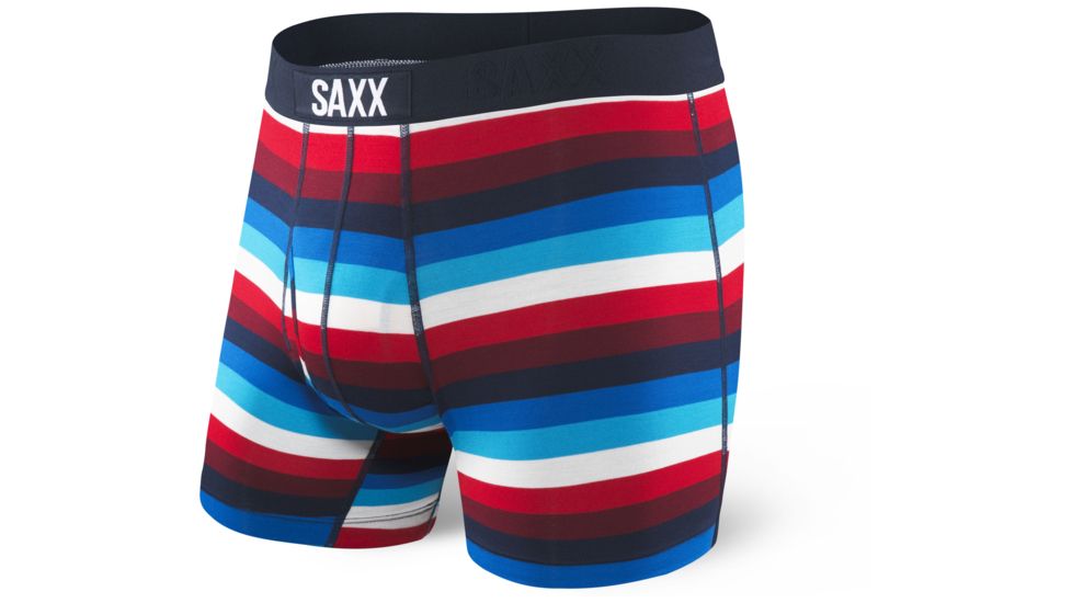 SAXX Ultra Boxer Brief w/Fly - Mens, Navy/Red Cabana Stripe, S, SXBB30F-NCS-S