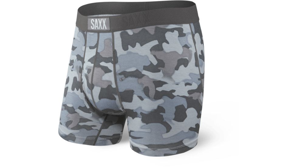 SAXX Ultra Boxer Briefs Fly - Mens, Graphite Stencil Camo, Small, SXBB30F-GSC-S