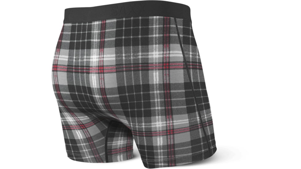 SAXX Ultra Boxer Briefs Fly - Mens, Grey Tartan, Small, SXBB30F-TRB-S