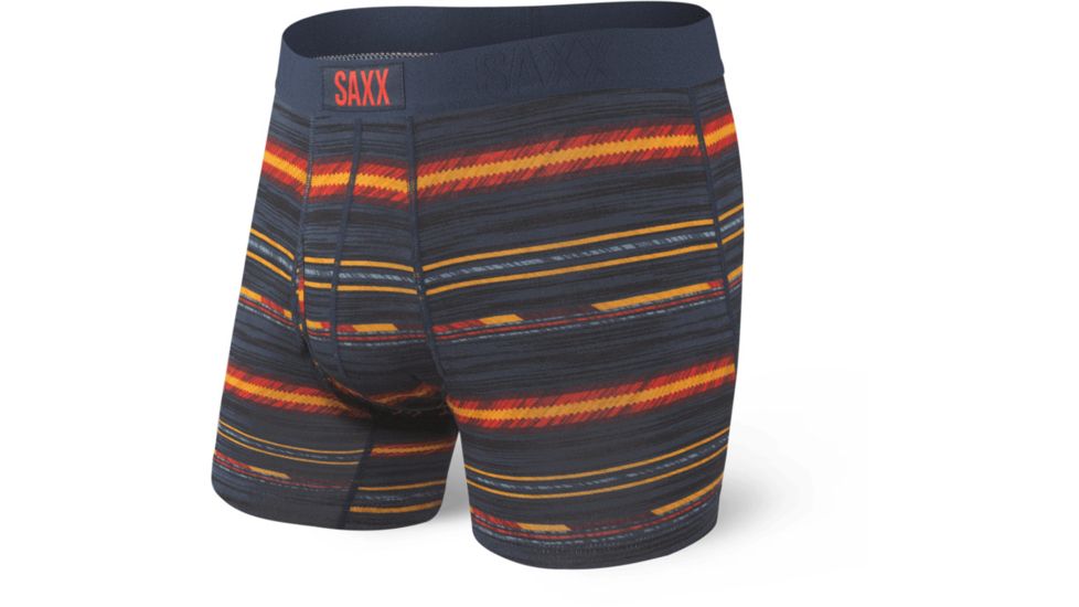 SAXX Ultra Boxer Briefs Fly - Mens, Navy Frontier Stripe, Small, SXBB30F-NFS-S