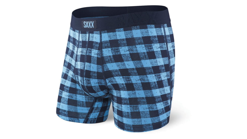 SAXX Undercover Boxer Brief - Mens, Blue Gingham, Large, SXBB19-BGI-L