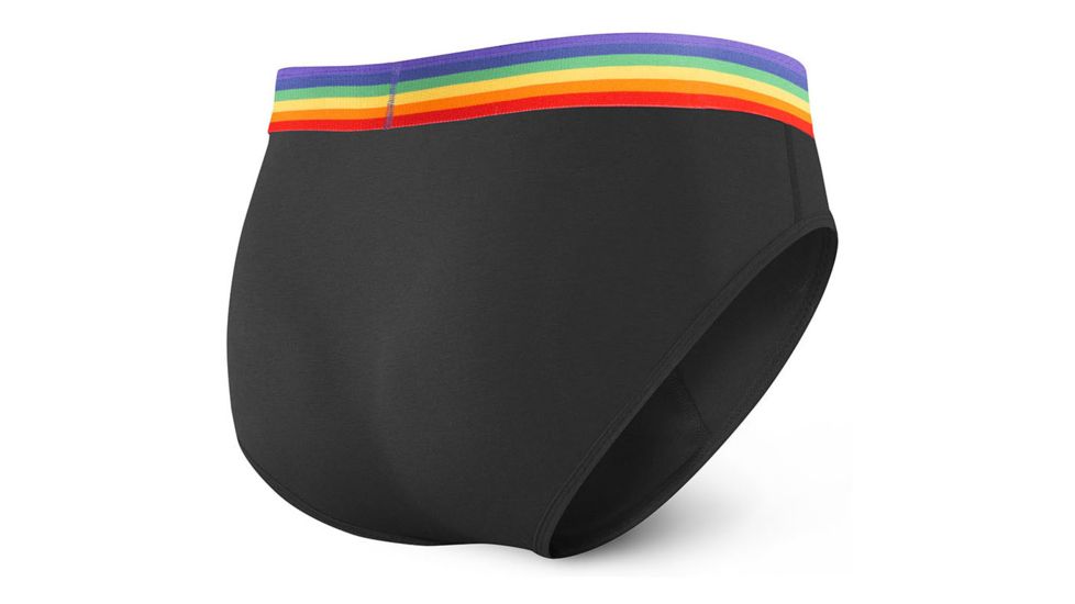 SAXX Undercover Briefs - Mens, Black Rainbow, Medium, SXBR19-BPR-M