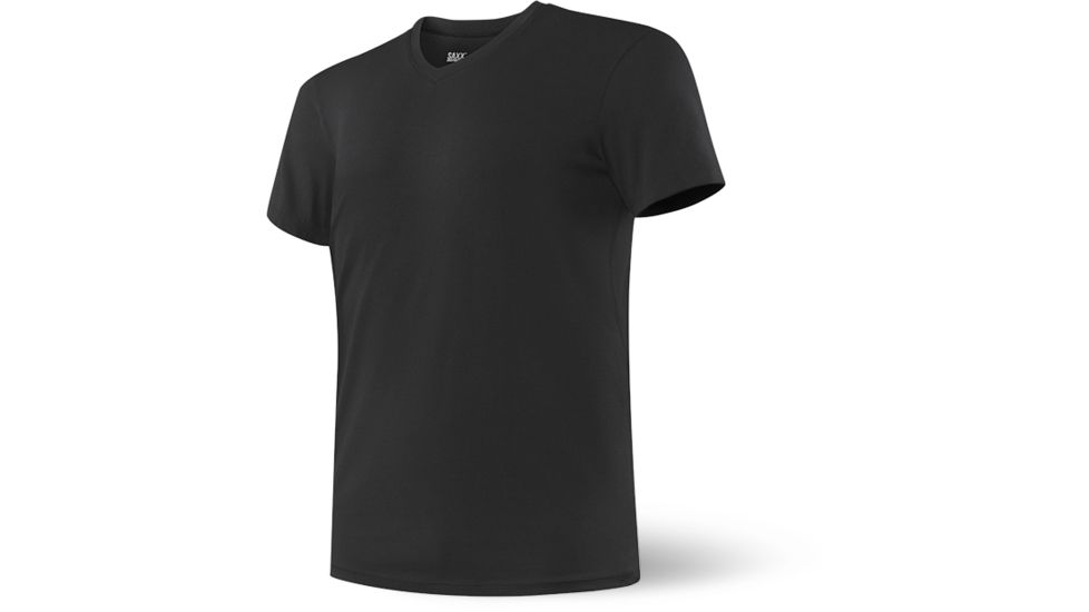 SAXX Undercover Short Sleeve V Neck Shirt - Mens, Black, M, SXTV19-BLK-M