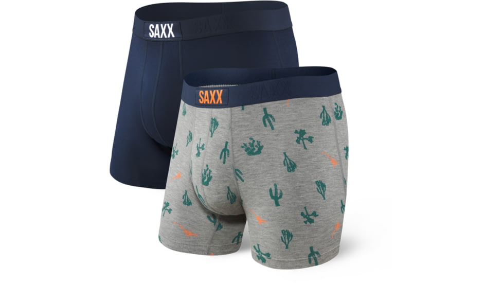 SAXX Vibe Boxer, 2-Pack - Mens, Cactus/Navy, Large, SXPP2V-CNV-L