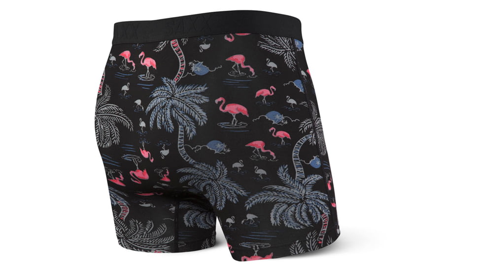 SAXX Vibe Boxer Brief - Mens, Black Flamingo Beach, Large, SXBM35-FLB-L