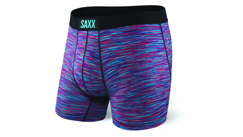 SAXX Vibe Boxer Brief - Mens, Red/Blue Space Dye, Large, SXBM35-RBS-L