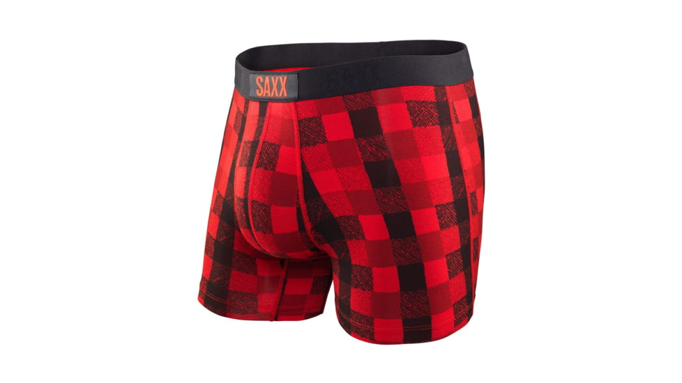 Saxx Vibe Boxer Modern Fit - Men's-Red Lumberjack Plaid-X-Large