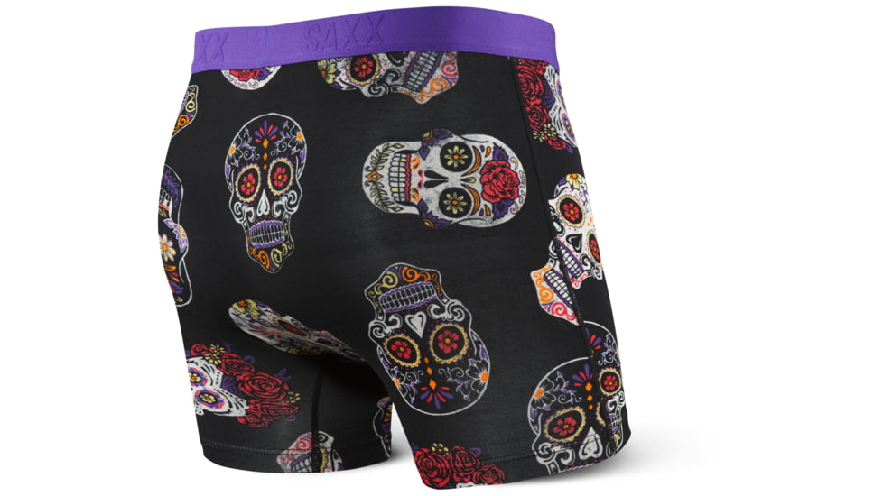 SAXX Vibe Modern Fit Boxer Brief - Mens, Black Day Of The Dead, S, SXBM35-DOB-S