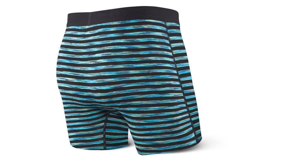 SAXX Vibe Modern Fit Boxer Brief - Mens, Black Space Hiker Stripe, S, SXBM35-KSH-S