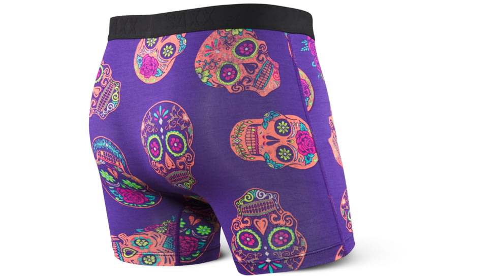 SAXX Vibe Modern Fit Boxer Brief - Mens, Purple Day Of The Dead, M, SXBM35-DOP-M