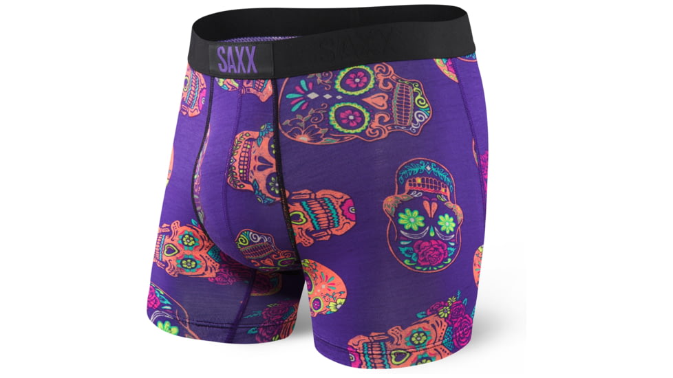 SAXX Vibe Modern Fit Boxer Brief - Mens, Purple Day Of The Dead, M, SXBM35-DOP-M