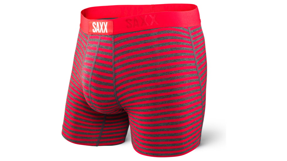SAXX Vibe Modern Fit Boxer Brief - Mens, Red Hiker Stripe, S, SXBM35-HPS-S