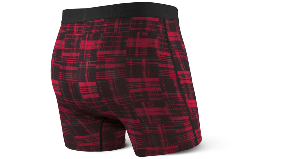 SAXX Vibe Modern Fit Boxer Brief - Mens, Red Patched Plaid, S, SXBM35-RPP-S