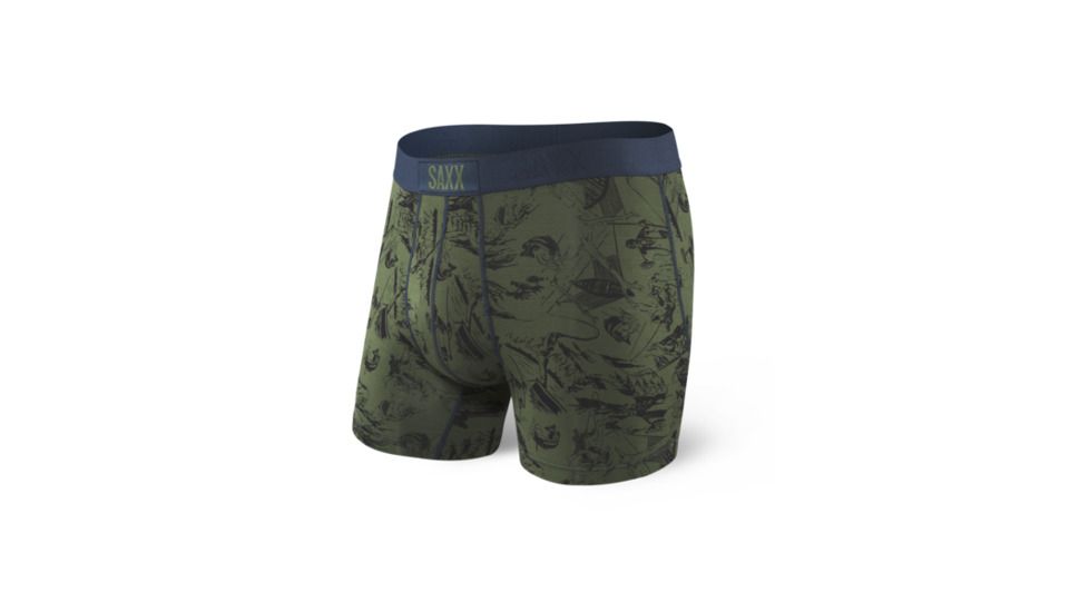Saxx Vibe Print Boxer Modern Fit - Mens, Green Fisherman, Extra Large, SXBM35 GFS XL