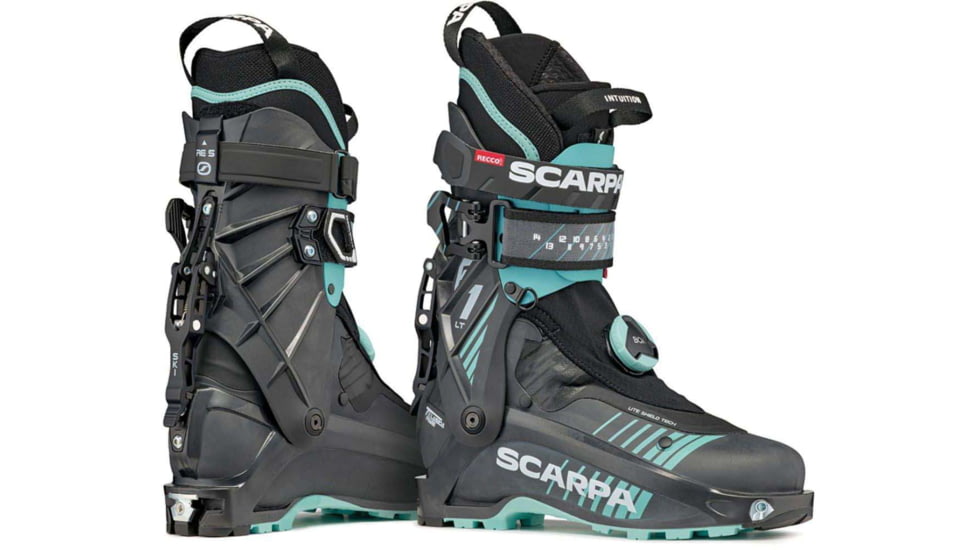 Scarpa F1 LT Race Boot - Womens, Carbon/Aqua, 25, 12172/502-CbnAqua-25.0