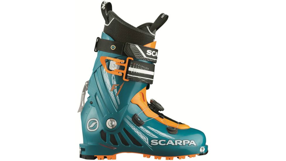Scarpa F1 Touring Ski Boot-Petrol Blue/Orange-31