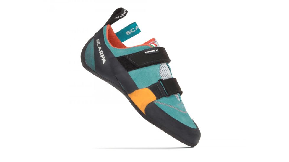 Scarpa Force V Climbing Shoes - Womens, Ice Fall/Mandarin Red, Medium, 34.5, 70018/002-IfallMred-34.5