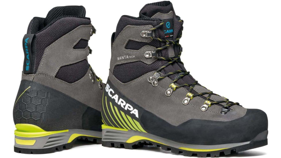 Scarpa Manta Tech GTX Mountaineering Shoes - Mens, Shark/Lime, 43, 87506/201-SrkLim-43