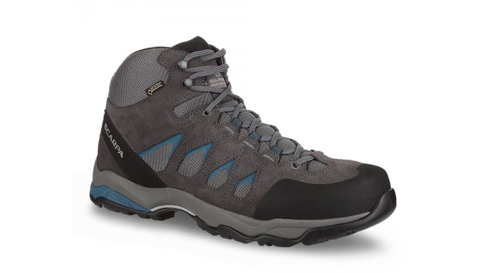 Scarpa Moraine Mid GTX Hiking Shoes - Mens, Grey/Lake Blue, Medium, 43.5, 63054/201-GryLblu-43.5