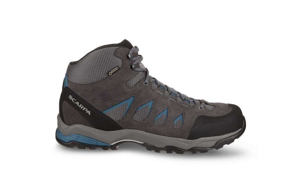 Scarpa Moraine Mid GTX Hiking Shoes - Mens, Grey/Lake Blue, Medium, 43.5, 63054/201-GryLblu-43.5
