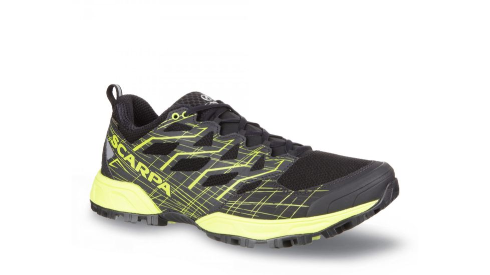 Scarpa Neutron 2 GTX Trail Running Shoes - Mens, Black/Green Tender, Medium, 44.5, 33036/200-BlkGrnten-44.5