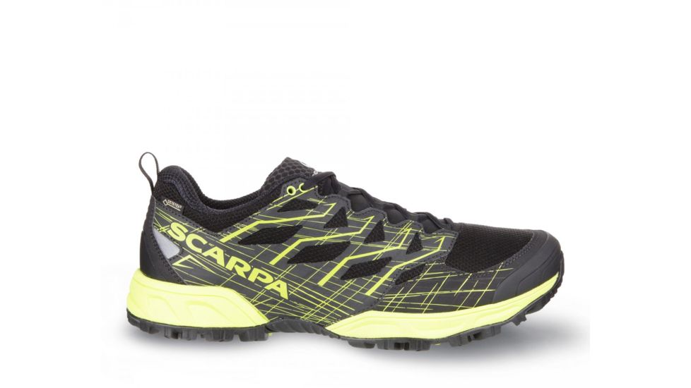 Scarpa Neutron 2 GTX Trail Running Shoes - Mens, Black/Green Tender, Medium, 44.5, 33036/200-BlkGrnten-44.5