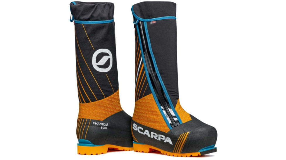 Scarpa Phantom 8000 Mountaineering Boots, Black/Bright Orange, 41, 87401/500-BlkBorg-41