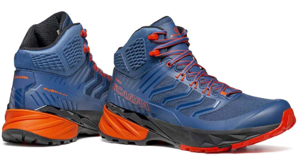 Scarpa Rush Mid GTX Hiking Shoes - Mens, Blue/Fiesta, 44, 63130/200-BluFst-44