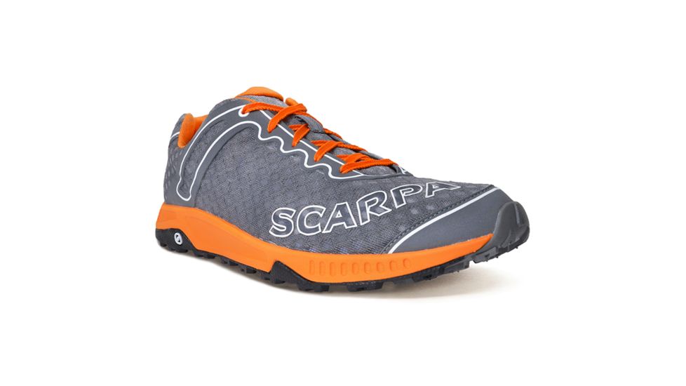 Scarpa Tru Trail Running Shoe - Mens-Grey/Orange-Medium-42.5