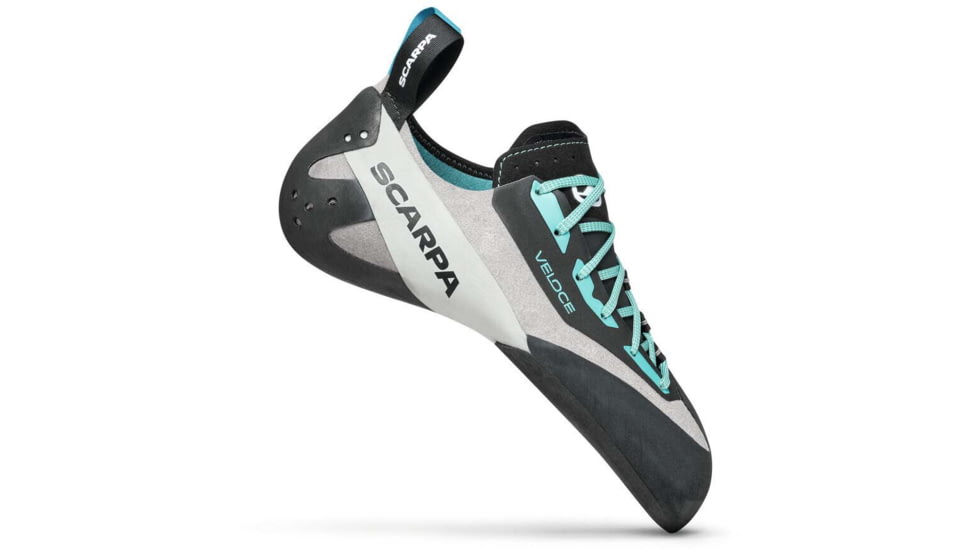 Scarpa Veloce L Climbing Shoes - Womens, Light Grey/Maldive, 36, 70079/002-LtgryMal-36