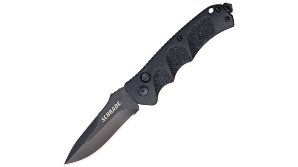 Schrade Extreme Survival, 4 3/8in., Black Teflon coated stainless blade, Textured black T-6061 aluminum handle SCH60B