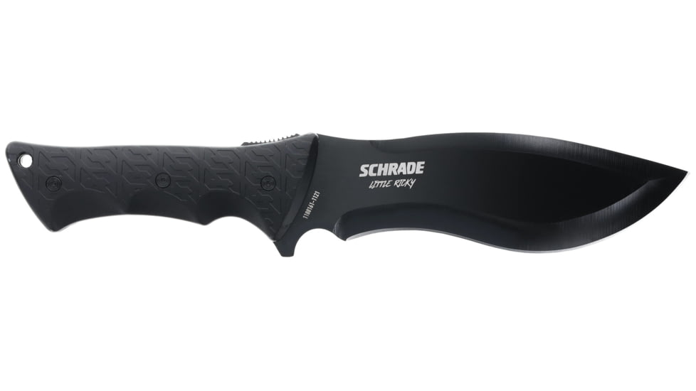 Schrade Little Ricky Fixed Blade Knife, 65Mn Steel, Non-Sleep Rubberized Handle, 1182513