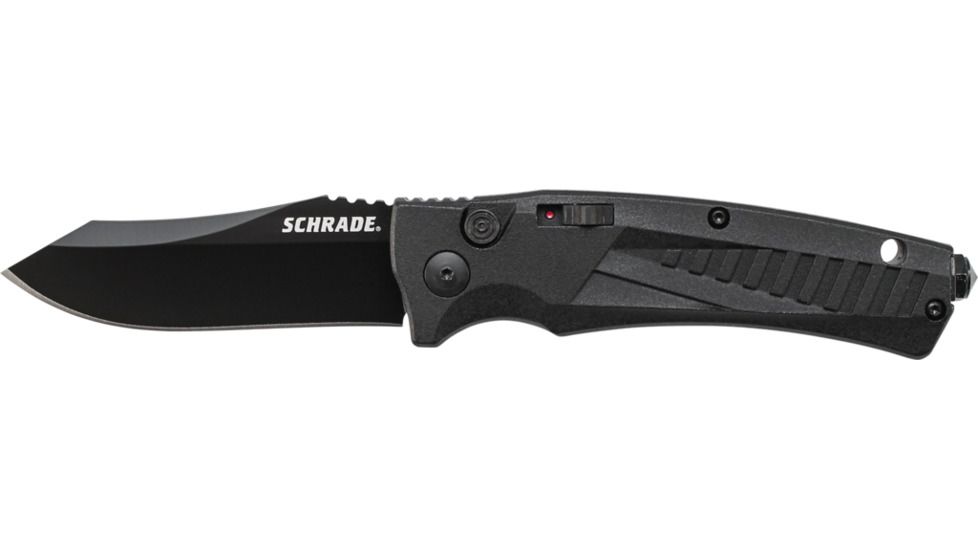 Push Button Lock Folding Knife, Black / Silver, Medium