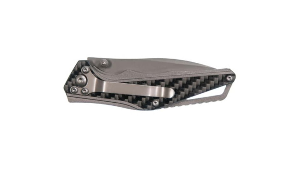 Schrade SCH706CP Carb Fib Slab Ti Folding Knives, 2.95 in, 9Cr18MoV Stainless Steel, Drop Point, Black/Gray, Carbon Fiber and Aluminum, 1084292