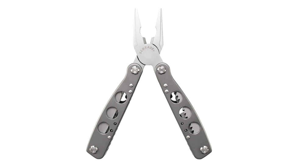 Schrade ST10 Tough Multi-Tools, Stainless Steel, Leather, Gray Titanium Coated, ST10CP