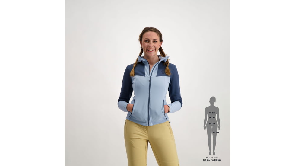 SCOTT Defined Mid Hoody Jacket - Womens, Glace Blue/Metal Blue, 2XS, 2918337370005