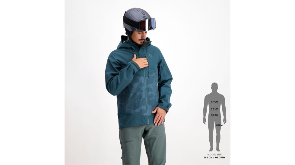 SCOTT Explorair 3L Jacket - Mens, Aruba Green/Aruba Green Print, Extra Large, 2837517395009