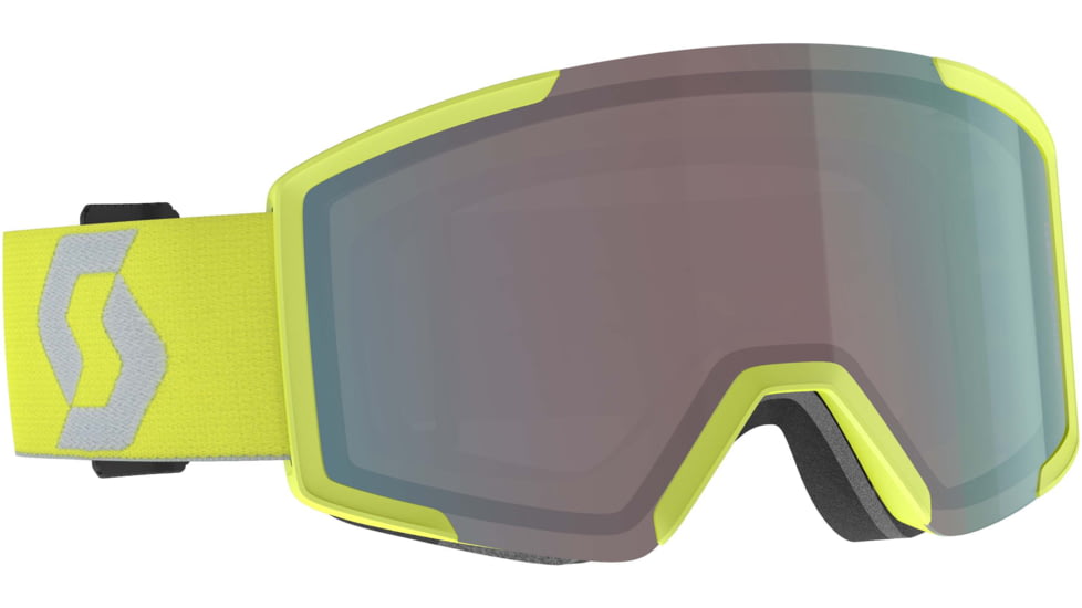 SCOTT Shield Goggle, Virescent Yellow/Light Grey/Enhancer Aqua Chrome, 2778377410351