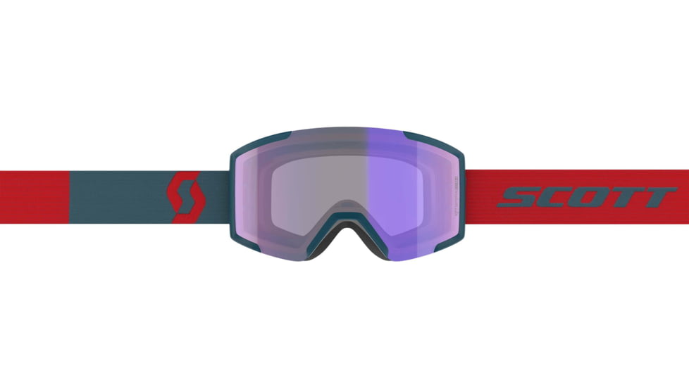 SCOTT Shield LS Goggle, Neon Red/Aruba Green/Light Sensitive Blue Chrome, 2778367411307