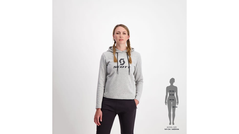 SCOTT Tech Hoody - Womens, Grey Melange, Large, 4032921920012